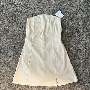 American Eagle Outfitters Cream Strapless Dress